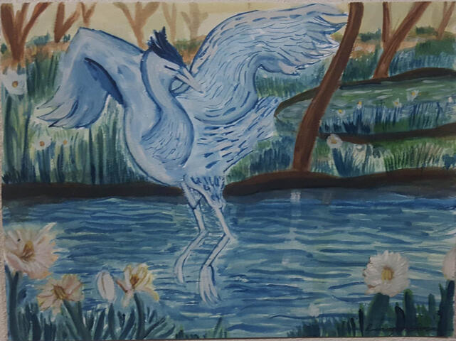 "Lakeside View" - Watercolor on Paper